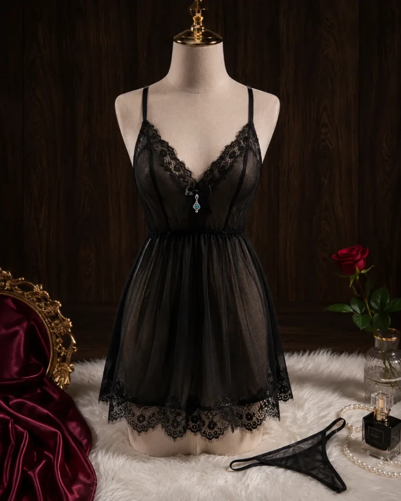 Midnight Lace Babydoll